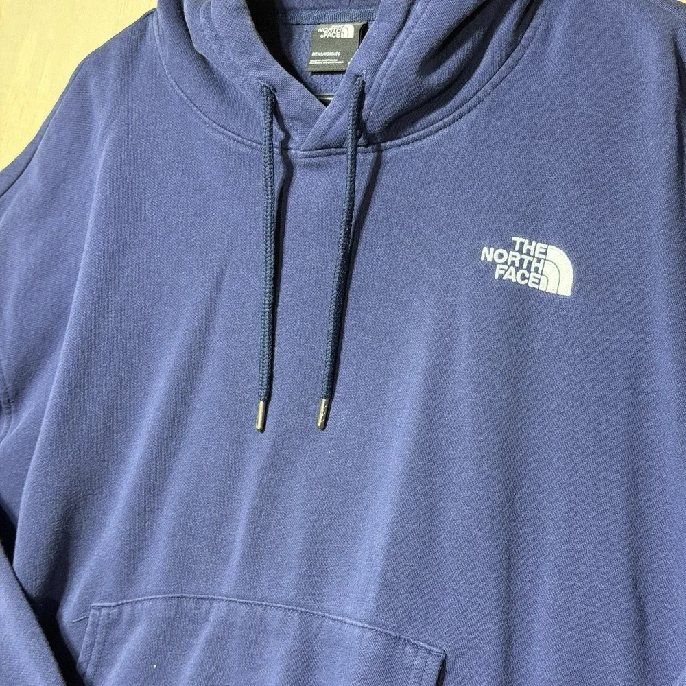 The North Face Men's Large Blue Pullover Hoodie Logo Sweatshirt Outdoor Casual
